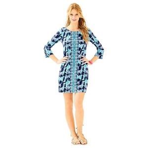 Lilly Pulitzer Sophie Dress Llama Llama Blue Teal UPF 50+ ChillyLilly Shift S